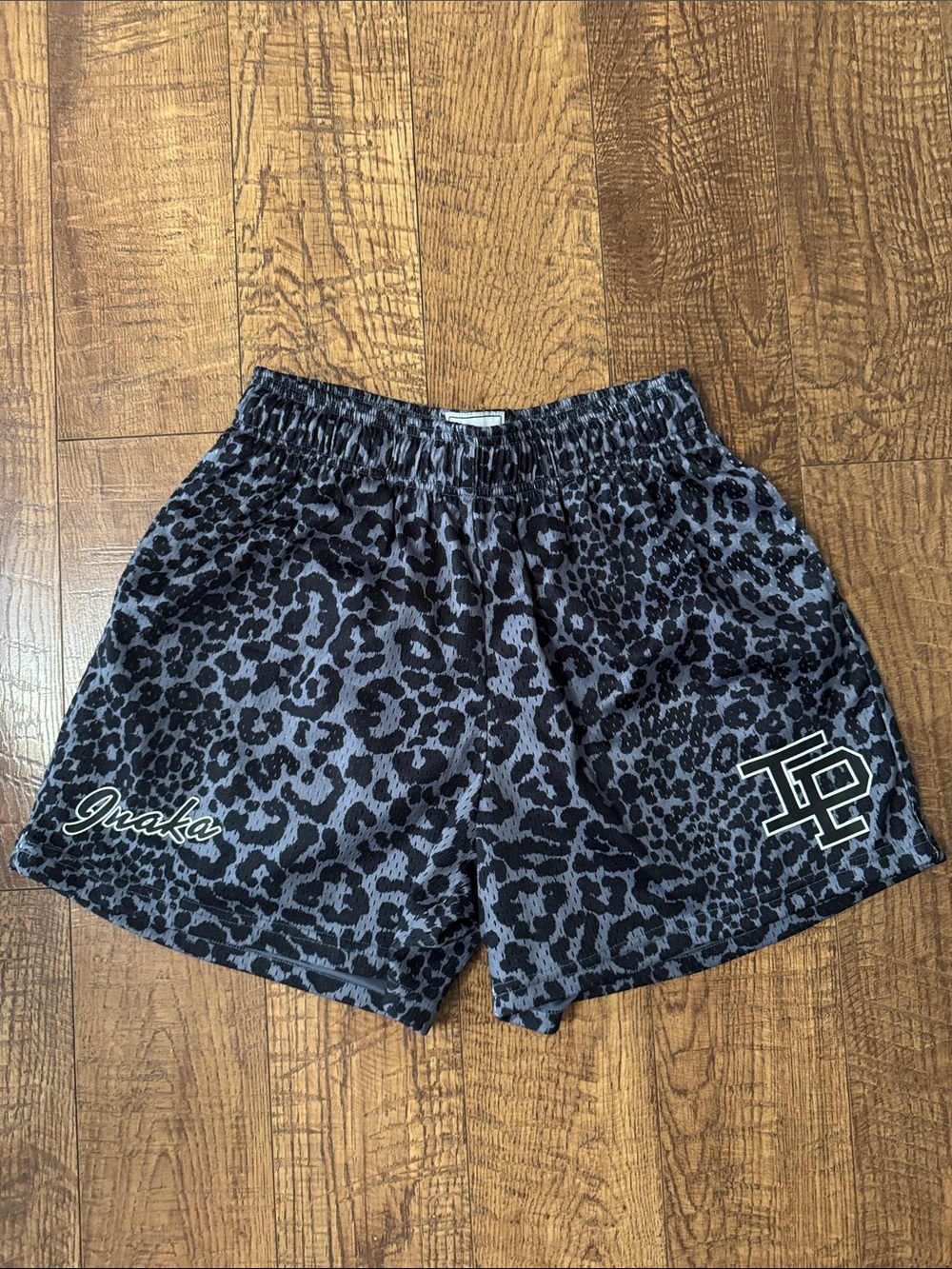 Inaka Power Black & Gray Leopard Athletic Shorts